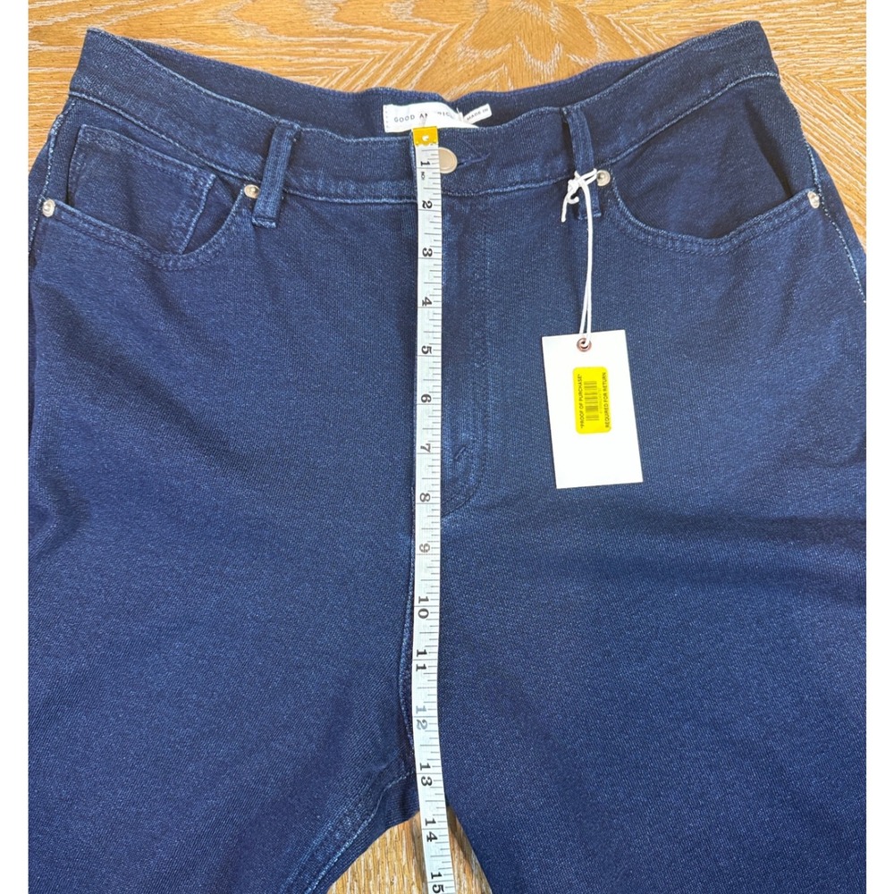 Good American NWT Jeanius Barrel Sweatpants Jeans Dark Wash Size 12/31 - Picture 9 of 10